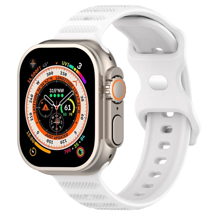For Apple Watch 38mm Reverse Buckle Dot Texture Silicone Watch Band(White) - Watch Bands by PMC TechLife | Online Shopping South Africa | PMC TechLife