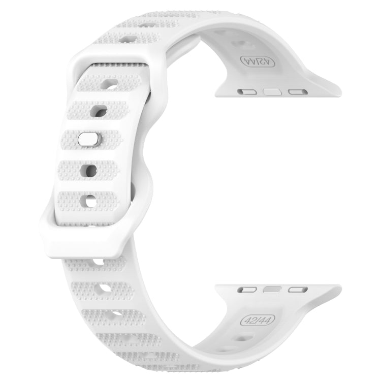 For Apple Watch 38mm Reverse Buckle Dot Texture Silicone Watch Band(White) - Watch Bands by PMC TechLife | Online Shopping South Africa | PMC TechLife