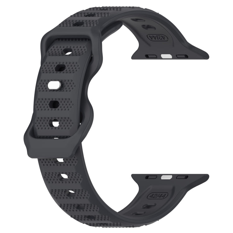 For Apple Watch 38mm Reverse Buckle Dot Texture Silicone Watch Band(Dark Gray) - Watch Bands by PMC TechLife | Online Shopping South Africa | PMC TechLife
