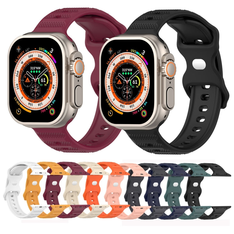 For Apple Watch 5 44mm Reverse Buckle Dot Texture Silicone Watch Band(Yellow) - Watch Bands by PMC TechLife | Online Shopping South Africa | PMC TechLife