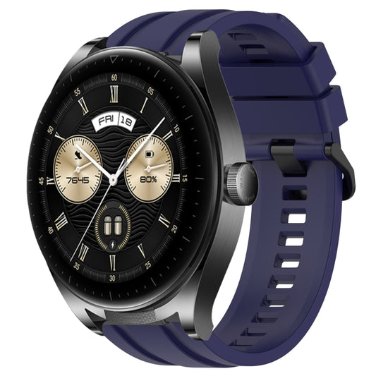 For Huawei Watch GT3  46mm Long & Short Sports Solid Color Silicone Watch Band Set(Midnight Blue) - Watch Bands by PMC Jewellery | Online Shopping South Africa | PMC Jewellery