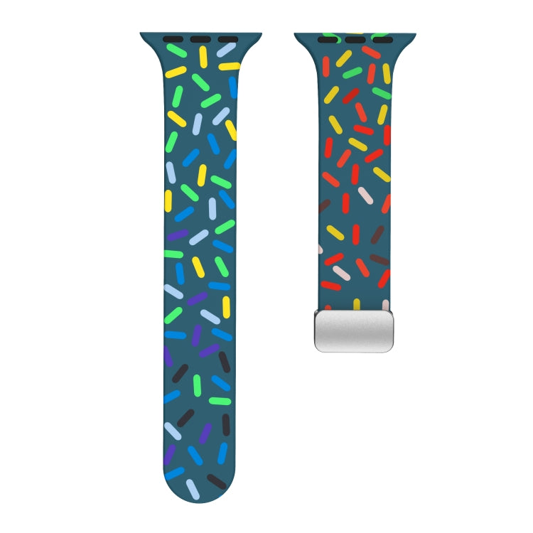 For Apple Watch 2 42mm Rainbow Dots Silicone Magnetic Buckle Watch Band(Blue) - Watch Bands by PMC TechLife | Online Shopping South Africa | PMC TechLife