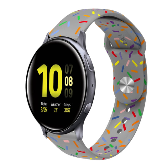 For Samsung Galaxy Watch 4 40mm / 44mm Sports Rainbow Dots Silicone Buckle Watch Band(Gray) - Watch Bands by PMC Jewellery | Online Shopping South Africa | PMC Jewellery