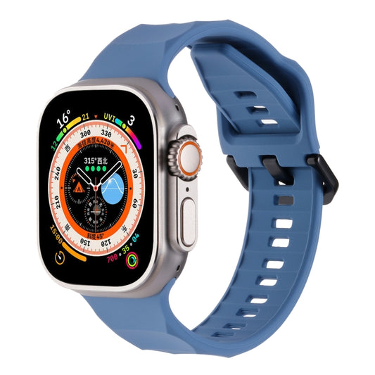 For Apple Watch Ultra 49mm Ripple Silicone Sports Watch Band(Light Blue) - Watch Bands by PMC Jewellery | Online Shopping South Africa | PMC Jewellery