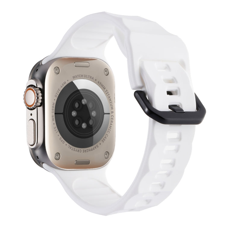 For Apple Watch 4 44mm Ripple Silicone Sports Watch Band(White) - Watch Bands by PMC TechLife | Online Shopping South Africa | PMC TechLife