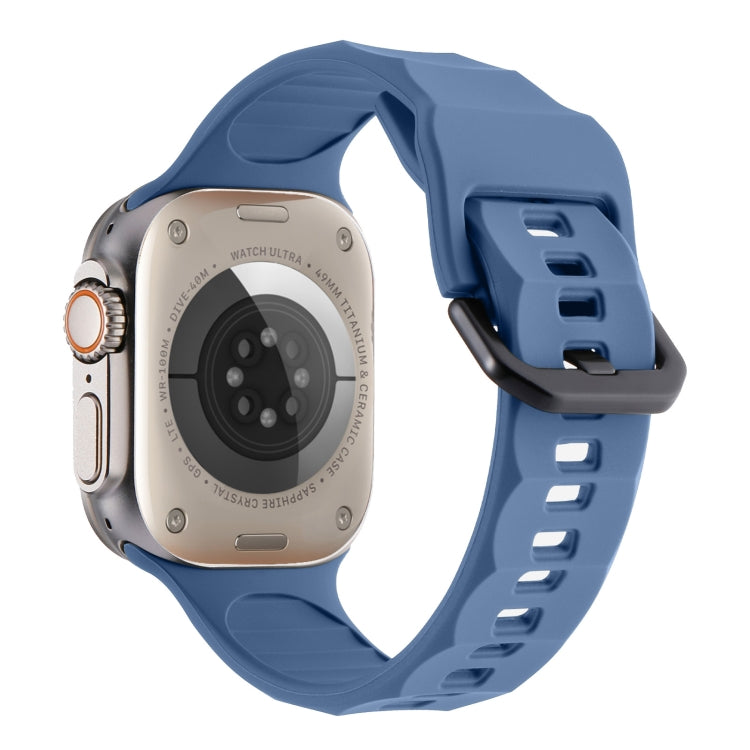 For Apple Watch 3 42mm Ripple Silicone Sports Watch Band(Light Blue) - Watch Bands by PMC TechLife | Online Shopping South Africa | PMC TechLife