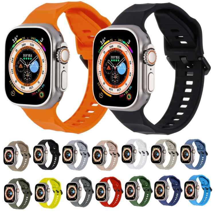 For Apple Watch 5 44mm Ripple Silicone Sports Watch Band(Light Grey) - Watch Bands by PMC TechLife | Online Shopping South Africa | PMC TechLife