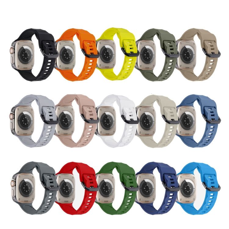For Apple Watch SE 44mm Ripple Silicone Sports Watch Band(Light Grey) - Watch Bands by PMC TechLife | Online Shopping South Africa | PMC TechLife