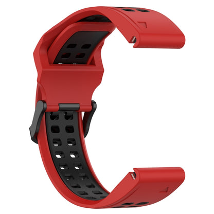 For Garmin Descent G1 22mm Two-Color Reverse Buckle Silicone Watch Band(Red+Black) - Watch Bands by PMC Jewellery | Online Shopping South Africa | PMC Jewellery