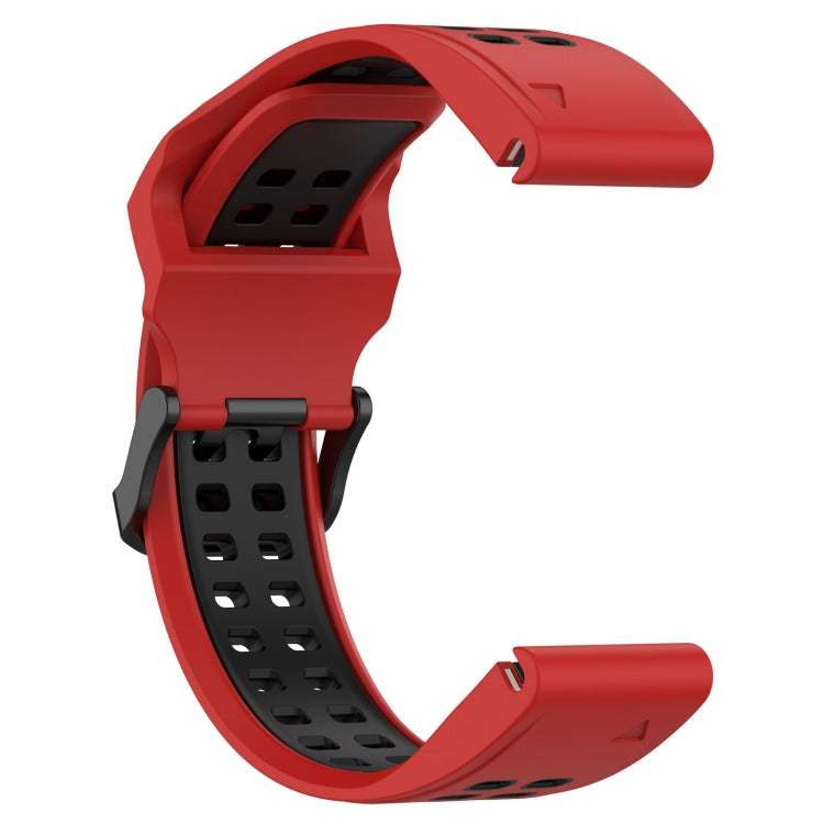 For Garmin Forerunner 945 22mm Two-Color Reverse Buckle Silicone Watch Band(Red+Black) - Watch Bands by PMC Jewellery | Online Shopping South Africa | PMC Jewellery