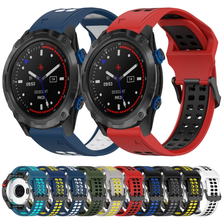 For Garmin Tactix 7 Pro 26mm Two-Color Reverse Buckle Silicone Watch Band(Red+Black) - Watch Bands by PMC TechLife | Online Shopping South Africa | PMC TechLife