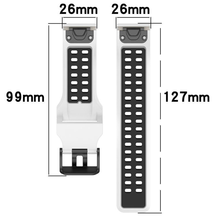 For Garmin Tactix Delta 26mm Two-Color Reverse Buckle Silicone Watch Band(Black+Grey) - Watch Bands by PMC Jewellery | Online Shopping South Africa | PMC Jewellery