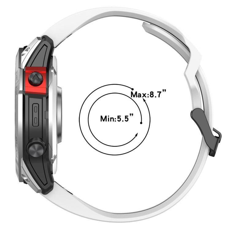 For Garmin D2 Delta PX 26mm Two-Color Reverse Buckle Silicone Watch Band(Black+Grey) - Watch Bands by PMC TechLife | Online Shopping South Africa | PMC TechLife