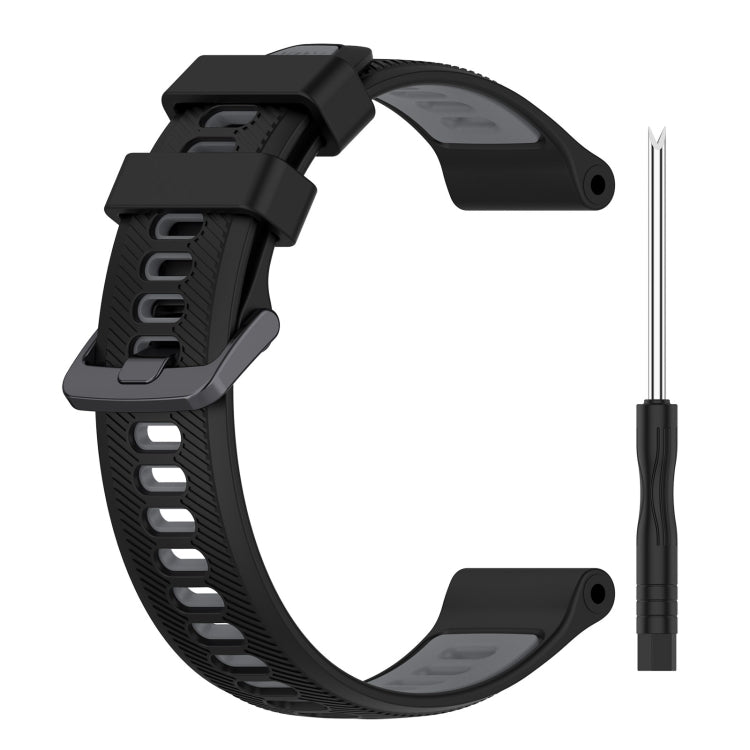 For Garmin Forerunner 955 Sports Two-Color Silicone Watch Band(Black+Grey) - Watch Bands by PMC TechLife | Online Shopping South Africa | PMC TechLife