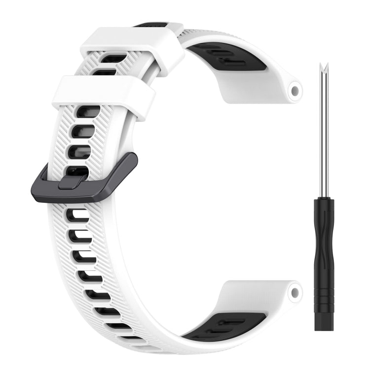 For Garmin Descent G1 Sports Two-Color Silicone Watch Band(White+Black) - Watch Bands by PMC Jewellery | Online Shopping South Africa | PMC Jewellery