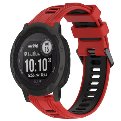 For Garmin Instinct 2 Sports Two-Color Silicone Watch Band(Red+Black) - Watch Bands by PMC Jewellery | Online Shopping South Africa | PMC Jewellery