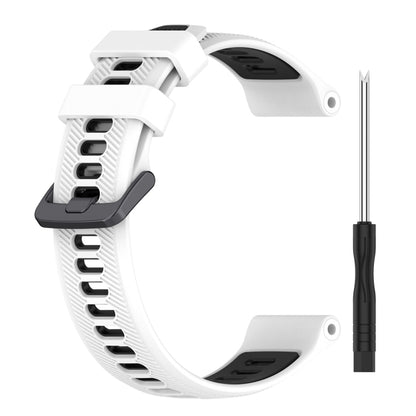 For Garmin Fenix 7 Sports Two-Color Silicone Watch Band(White+Black) - Watch Bands by PMC Jewellery | Online Shopping South Africa | PMC Jewellery