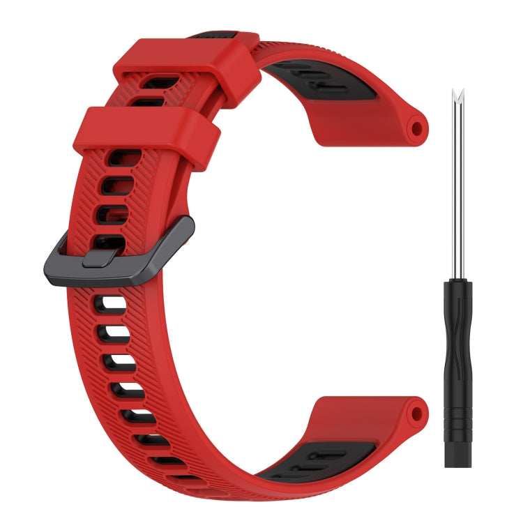 For Garmin Instinct Crossover Sports Two-Color Silicone Watch Band(Red+Black) - Watch Bands by PMC TechLife | Online Shopping South Africa | PMC TechLife