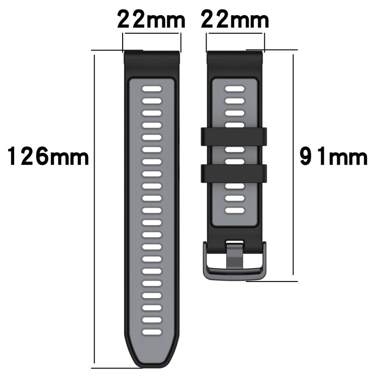 For Garmin Fenix 7 Sports Two-Color Silicone Watch Band(Grey+Yellow) - Watch Bands by PMC Jewellery | Online Shopping South Africa | PMC Jewellery