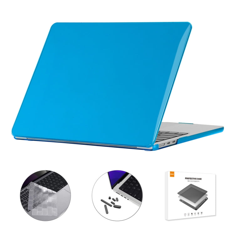 For MacBook Air 15.3 A2941 ENKAY EU Version 3 in 1 Crystal Protective Case with TPU Keyboard Film & Anti-dust Plugs(Light Blue) - MacBook Air Cases by ENKAY | Online Shopping South Africa | PMC Jewellery