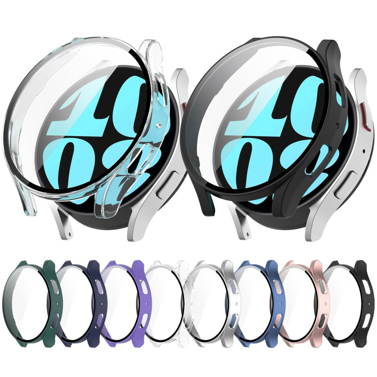 For Samsung Galaxy Watch6 40mm PC + Tempered Film Integrated Watch Protective Case(Black) - Watch Cases by PMC TechLife | Online Shopping South Africa | PMC TechLife | Buy Now Pay Later Mobicred