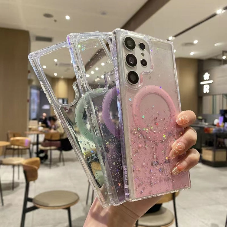For Samsung Galaxy S22 5G Magsafe Glitter TPU Phone Protective Case(Pink) - Galaxy S22 5G Cases by PMC TechLife | Online Shopping South Africa | PMC TechLife | Buy Now Pay Later Mobicred