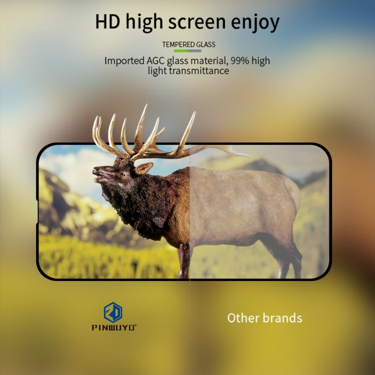 For iPhone 15 PINWUYO 9H 2.5D Full Screen Tempered Glass Film(Black) - free shipping - PMC TechLife - Order now!