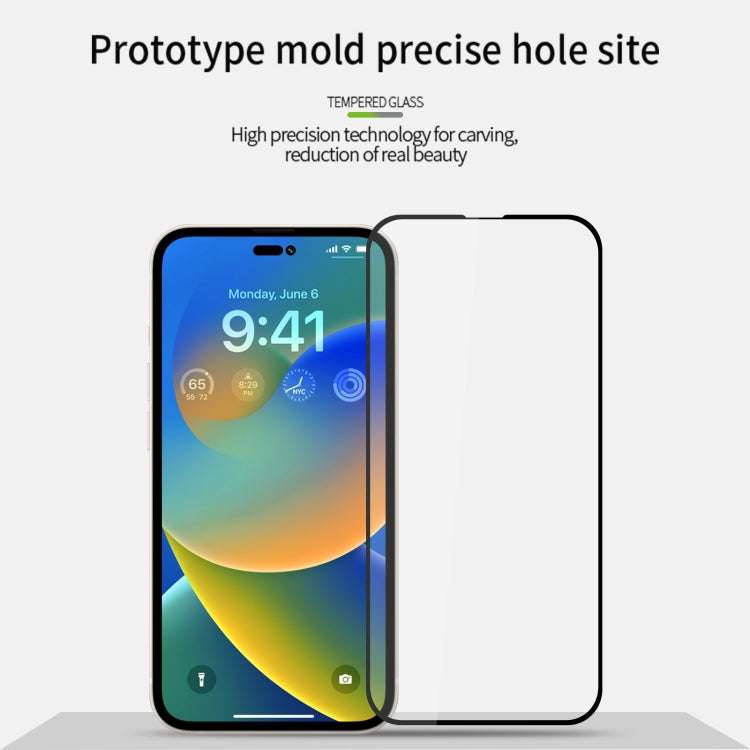 For iPhone 15 Pro Max PINWUYO 9H 2.5D Full Screen Tempered Glass Film(Black) - iPhone 15 Pro Max Tempered Glass by PINWUYO | Online Shopping South Africa | PMC TechLife | Buy Now Pay Later Mobicred
