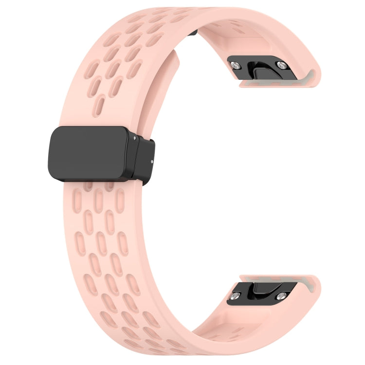 Compatible with Garmin Tactix 7 26mm Folding Buckle Hole Silicone Watch Band(Pink) - free shipping - PMC TechLife - Order now!
