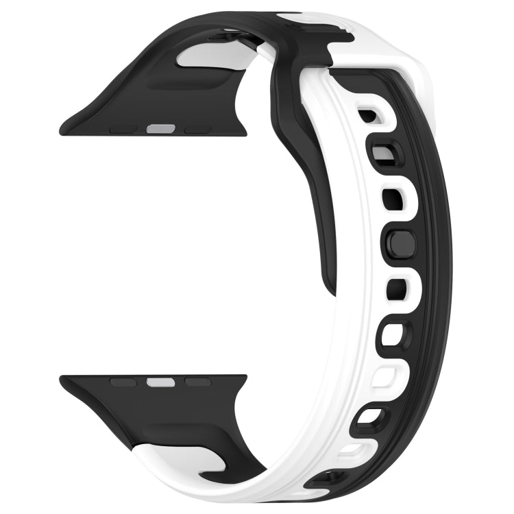 For Apple Watch 5 40mm Double Color Silicone Watch Band(Black+White) - free shipping - PMC TechLife - Order now!
