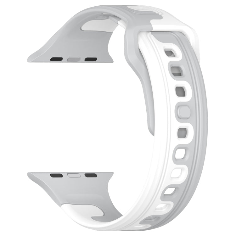 For Apple Watch 3 42mm Double Color Silicone Watch Band(Grey+White) - Watch Bands by PMC TechLife | Online Shopping South Africa | PMC TechLife