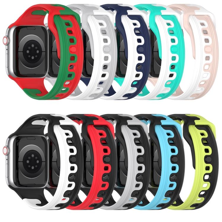 For Apple Watch 3 42mm Double Color Silicone Watch Band(Black+Grey) - Watch Bands by PMC TechLife | Online Shopping South Africa | PMC TechLife