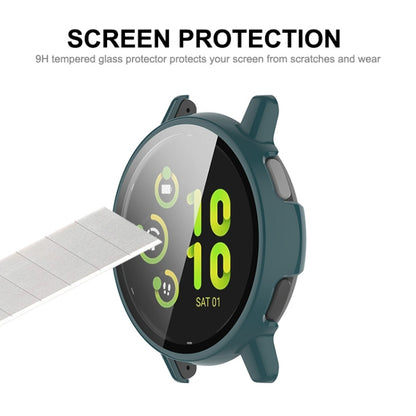 For Garmin Active 5 ENKAY Hat-Prince Full Coverage PC + Tempered Glass Film Integrated Watch Case(Black) - Watch Cases by ENKAY | Online Shopping South Africa | PMC Jewellery