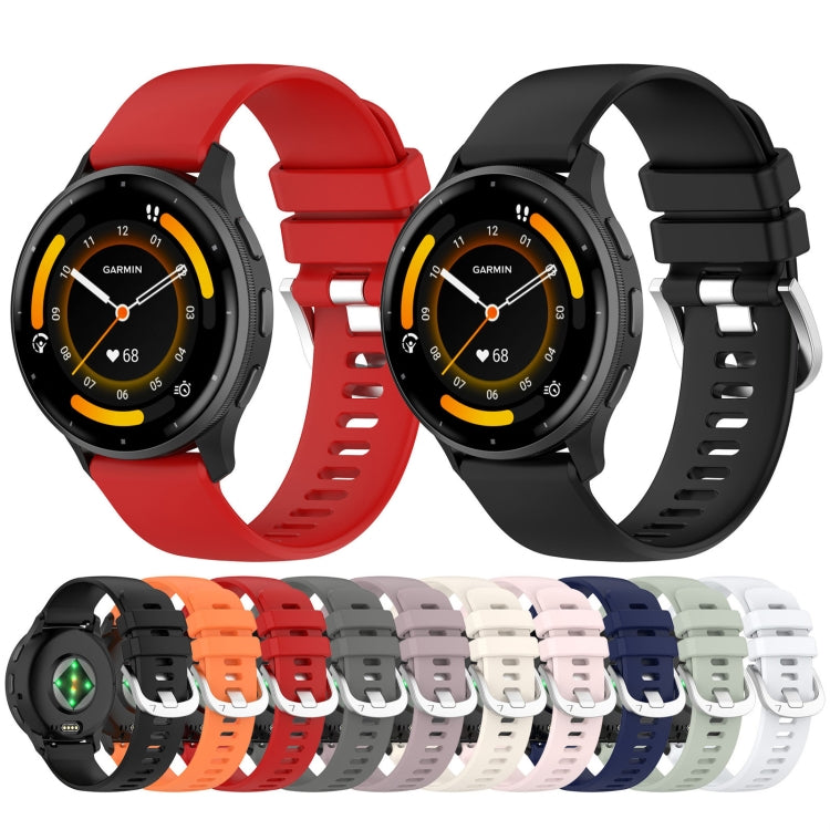 Compatible with Garmin Venu 3S Liquid Glossy Silver Buckle Silicone Watch Band(Stralight) - Watch Bands by PMC TechLife | Online Shopping South Africa | PMC TechLife | Buy Now Pay Later Mobicred