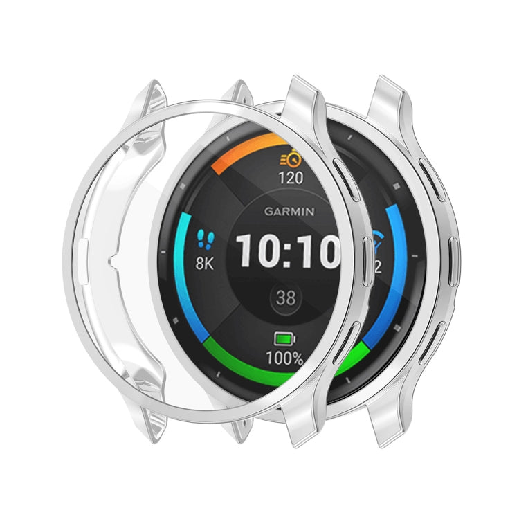 Compatible with Garmin Venu 3 ENKAY Hat-Prince Full Coverage Electroplated TPU Watch Case with Screen Protection(Silver) - Watch Cases by ENKAY | Online Shopping South Africa | PMC TechLife | Buy Now Pay Later Mobicred