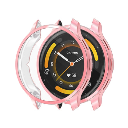 For Garmin Venu 3S ENKAY Hat-Prince Full Coverage Electroplated TPU Watch Case with Screen Protection(Pink) - Watch Cases by ENKAY | Online Shopping South Africa | PMC Jewellery