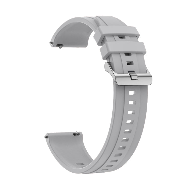 For Huawei Watch GT3 Pro 46mm Tire Pattern Silver Buckle Silicone Watch Band(Light Gray) - Watch Bands by PMC TechLife | Online Shopping South Africa | PMC TechLife