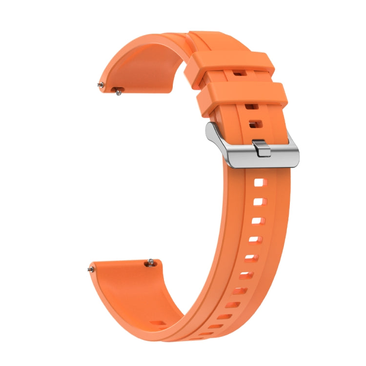 For Huawei Watch GT 42mm / 46mm Tire Pattern Silver Buckle Silicone Watch Band(Orange) - Watch Bands by PMC TechLife | Online Shopping South Africa | PMC TechLife
