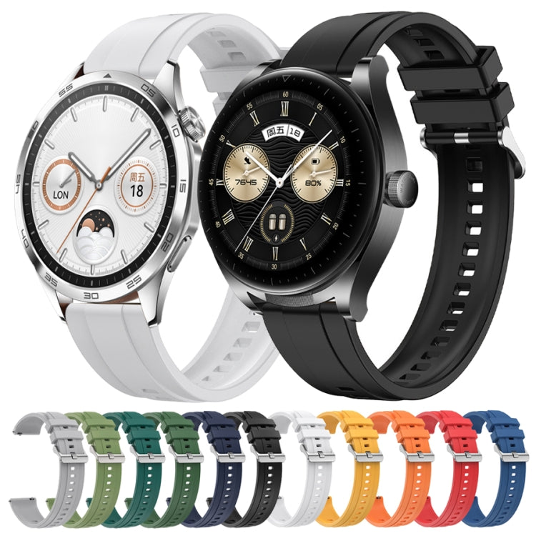 For Huawei Watch 4 Pro Tire Pattern Silver Buckle Silicone Watch Band(Green) - Watch Bands by PMC TechLife | Online Shopping South Africa | PMC TechLife