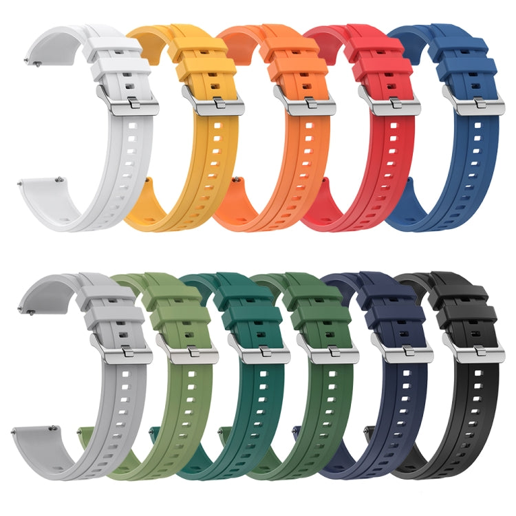 For Huawei Watch 4 Tire Pattern Silver Buckle Silicone Watch Band(Light Gray) - Watch Bands by PMC TechLife | Online Shopping South Africa | PMC TechLife