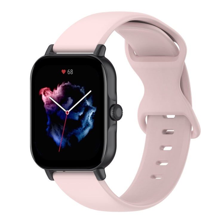 For Amazfit Active L Butterfly 8-shaped Buckle Silicone Watch Band(Rose Pink) - Watch Bands by PMC TechLife | Online Shopping South Africa | PMC TechLife