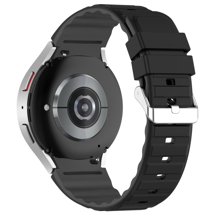 For Samsung Galaxy Watch 6 Two Color Horizontal Silicone Watch Band(Black Grey) - Watch Bands by PMC Jewellery | Online Shopping South Africa | PMC Jewellery