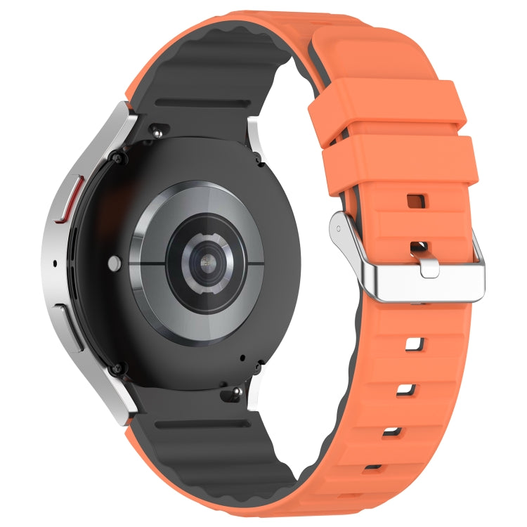 For Samsung Galaxy Watch 5 Pro Two Color Horizontal Silicone Watch Band(Orange Grey) - Watch Bands by PMC TechLife | Online Shopping South Africa | PMC TechLife