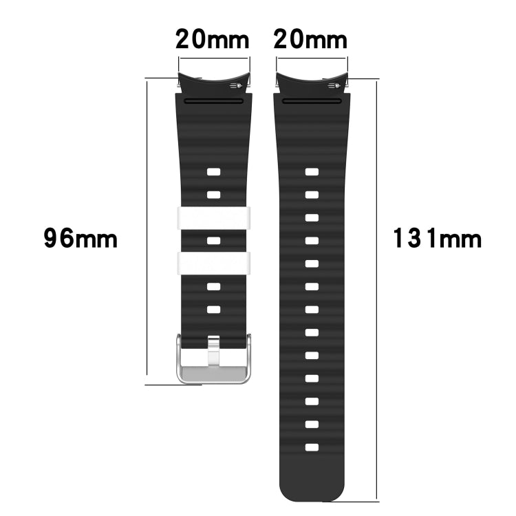 For Samsung Galaxy Watch 6 Two Color Horizontal Silicone Watch Band(Red Black) - Watch Bands by PMC TechLife | Online Shopping South Africa | PMC TechLife