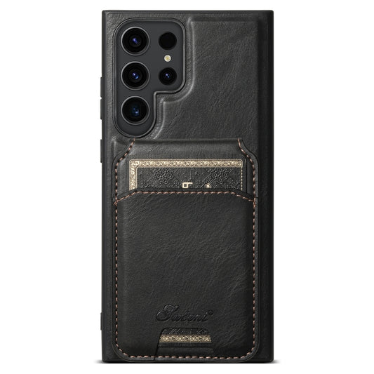 For Samsung Galaxy S24 Ultra 5G Suteni H15  Oil Eax Leather Detachable Wallet Back Phone Case(Black) - Galaxy S24 Ultra 5G Cases by Suteni | Online Shopping South Africa | PMC Jewellery | Buy Now Pay Later Mobicred