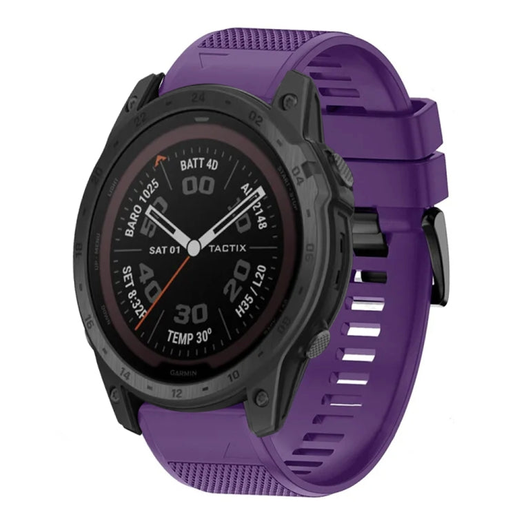 Compatible with Garmin Tactix 7 Pro 26mm Quick Release Silicone Watch Band(Purple) - free shipping - PMC TechLife - Order now!