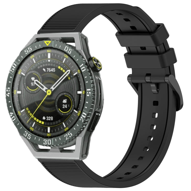 For Huawei Watch GT3 SE 22mm Textured Silicone Solid Color Watch Band(Black) - Watch Bands by PMC TechLife | Online Shopping South Africa | PMC TechLife | Buy Now Pay Later Mobicred