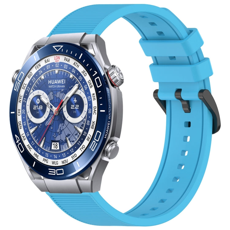 For Huawei Watch Ultimate 22mm Textured Silicone Solid Color Watch Band(Sky Blue) - Watch Bands by PMC TechLife | Online Shopping South Africa | PMC TechLife