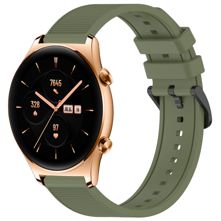 For Honor Watch GS 3 22mm Textured Silicone Solid Color Watch Band(Green) - Watch Bands by PMC TechLife | Online Shopping South Africa | PMC TechLife