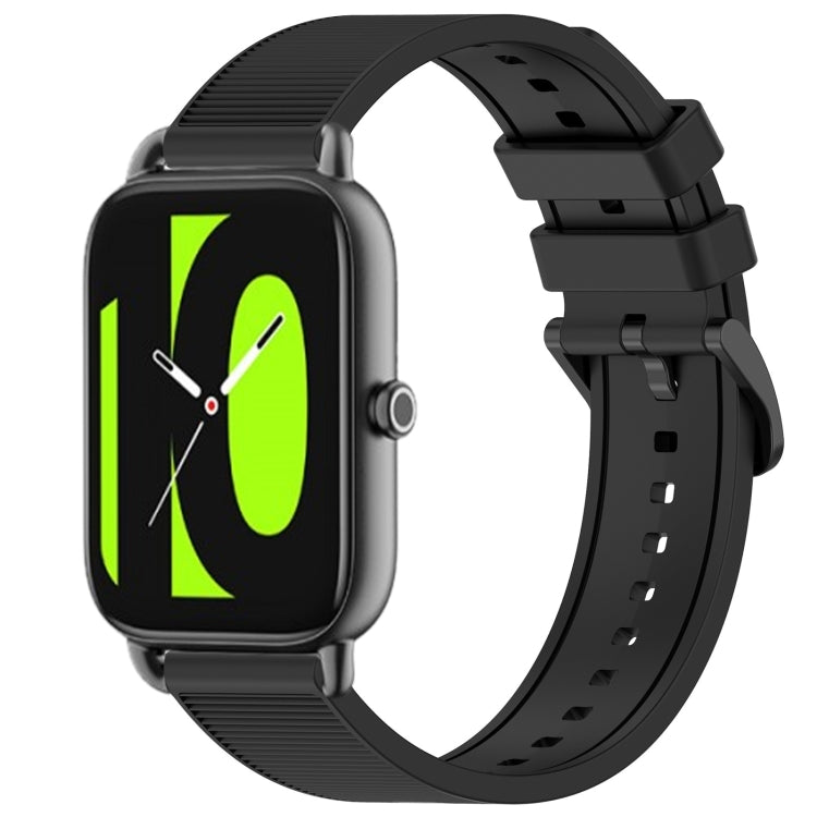For Xiaomi Haylou RS4 LS12 22mm Textured Silicone Solid Color Watch Band(Black) - free shipping - PMC TechLife - Order now!